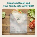 FEBU Sandwich Compostable Food Storage Bags, 180 Count | Certified Home Compostable & Biodegradable | PFAS & BPA Free, Non-Plastic Zipper Bags | Leak-Proof & Resealable | 6.5"x 5.88” - Image 10