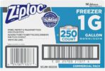 Ziploc 94604 Double-Zipper Freezer Bags, 1gal, 2.7mil, Clear w/Label Panel (Case of 250) - Image 5