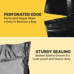 33 Gallon Trash Bags, 30 Micron Heavy Duty Pure LDPE Garbage Can Liners, 33" x 39" Large, Black, 100 Count - Image 4