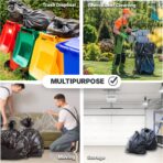 33 Gallon Trash Bags, 30 Micron Heavy Duty Pure LDPE Garbage Can Liners, 33" x 39" Large, Black, 100 Count - Image 6