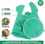 200 Pack Thank You Bags Disposable Eco Grocery T-Shirt Bag with Handles for Supermarket, Groceries, Produce, Shopping, Trash, Small Commercially Compostable Baggies Bulk - Image 4