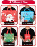 Christmas Gift Bags Assorted Sizes, Extra Large/Medium/Small 12PC Christmas Tote Bags with Handles, Heavy Duty Non-Woven Christmas Shopping Bags, Party Favor Bags, Large Holiday Bags for Presents Bulk - Image 4