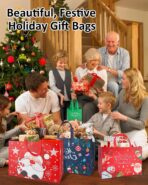 Christmas Gift Bags Assorted Sizes, Extra Large/Medium/Small 12PC Christmas Tote Bags with Handles, Heavy Duty Non-Woven Christmas Shopping Bags, Party Favor Bags, Large Holiday Bags for Presents Bulk - Image 6