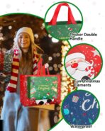 Christmas Gift Bags Assorted Sizes, Extra Large/Medium/Small 12PC Christmas Tote Bags with Handles, Heavy Duty Non-Woven Christmas Shopping Bags, Party Favor Bags, Large Holiday Bags for Presents Bulk - Image 7