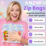 ANZNKU Holographic Bags 5x7 Mylar Bags Resealable 50PCS, Packaging Bag Smell Proof Pouches Baggies for Goodie Snack Easter Candy Jewelry Freshie Party Favor, Small Plastic Gift Bag for Small Business - Image 5