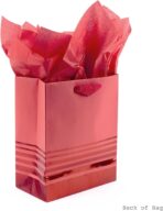Hallmark 9" Medium Gift Bag with Tissue Paper (Red Foil Stripes) for Christmas, Birthdays, Father's Day, Graduations, Valentines Day, Sweetest Day - Image 5