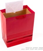 Hallmark 9" Medium Gift Bag with Tissue Paper (Red Foil Stripes) for Christmas, Birthdays, Father's Day, Graduations, Valentines Day, Sweetest Day - Image 6