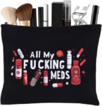 Funny Medicine Makeup Bag for Women Men Organizer Travel Cosmetic Bag Pill Storage Bags Medicine Toiletry Pouch with Zipper for Nurse Practitioner Meds Makeup Pouch Purse Gifts for Patient - Image 3