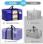 BlissTotes 6 Pack Moving Bags with Clear Window, Storage Bags with Strong Carrying Handles & Zippers,Large Packing Bags for Saving Space, Alternative to Moving Boxes(Blue,24 Gallon) - Image 6