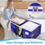 BlissTotes 6 Pack Moving Bags with Clear Window, Storage Bags with Strong Carrying Handles & Zippers,Large Packing Bags for Saving Space, Alternative to Moving Boxes(Blue,24 Gallon) - Image 7