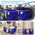 BlissTotes 6 Pack Moving Bags with Clear Window, Storage Bags with Strong Carrying Handles & Zippers,Large Packing Bags for Saving Space, Alternative to Moving Boxes(Blue,24 Gallon) - Image 8