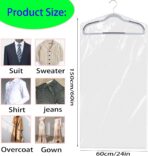 15 Pack (24 x 60 In) Plastic Clear Clothes Covers,Dry Cleaners Bags Hanging Clothing Covers Clear Garment Bags Hanging Dust-proof Clothing Protector Covers for Home Storage Clothing Stores & Travel. - Image 3