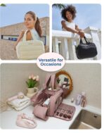 BAGSMART Travel Toiletry Bag, Lightweight Large Wide-open Travel Bag for Women, Puffy Cosmetic Makeup Bag Organizer with Handle for Accessories,Essentials, Toiletries, Dark Pink - Image 8