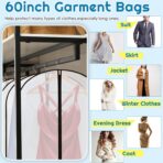 Amylove 40 Pcs 24 x 60 Inch Garment Bags for Hanging Clothes, Dress, Gown, Coat & Suit Storage Bags with Zipper - Dustproof Cover for Closet Clothes Storage Travel (White Black) - Image 5