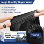 30-35 Gallon Trash Bags Heavy Duty 1.5 Mil - 35" x 37" 100 Count Large Black Garbage Bags 30+ Gallon Strong Plastic Trash Can Liners for Home Kitchen Commercial Lawn and Leaf - Image 4