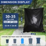 30-35 Gallon Trash Bags Heavy Duty 1.5 Mil - 35" x 37" 100 Count Large Black Garbage Bags 30+ Gallon Strong Plastic Trash Can Liners for Home Kitchen Commercial Lawn and Leaf - Image 5