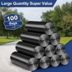 30-35 Gallon Trash Bags Heavy Duty 1.5 Mil - 35" x 37" 100 Count Large Black Garbage Bags 30+ Gallon Strong Plastic Trash Can Liners for Home Kitchen Commercial Lawn and Leaf - Image 7
