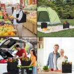 JERIA Black Reusable Totes Bag with Reinforced Handles Non Woven Bulk Shopping Bags - Image 8