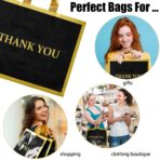 Sweetude 200 Pcs Black Thank You Plastic Shopping Bags with Handle 12 x 15 In Merchandise Boutique Bags for Small Business Gifts Stores - Image 5