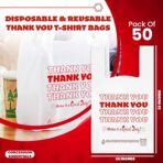 Concession Essentials Disposable & Reusable Thank You T-Shirt Bags- Pack of 50ct - Image 3