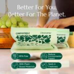 Cleanomic Compostable* Snack Size Food Storage Bags (50 Eco Zip) Freezer and Leak Proof, Also Available Gallon, Quart and Sandwich Size Bags - Image 4