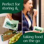 Cleanomic Compostable* Snack Size Food Storage Bags (50 Eco Zip) Freezer and Leak Proof, Also Available Gallon, Quart and Sandwich Size Bags - Image 7