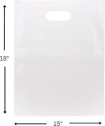 100 Frost Handle Bags 15x18, Extra Thick 2.25 Mil Retail Plastic Shopping Merchandise Gift Bags Tear Resistant Strong Durable Anti Stretch For Small Business LDPE Die Cut, ClearBags, 100% Recyclable - Image 3