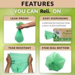 Reli. Compost Bags 3 Gallon (150 Count) | ASTM D6400 | Compostable Trash Bags for Food Scraps | Small Composting Liners for Kitchen Compost Bin/Countertop Bin | Green, Eco for Food Waste, 3 Gal - Image 4
