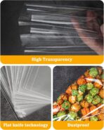 Labeol 160pcs Clear Cellophane Bags 7X14 Treat Bags with Ties Goodie Bag Clear Gift Bag for Packaging Popcorn Party Favor Cookie Candy Bakery Plastic Gift Wrap - Image 4