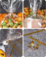 Labeol 160pcs Clear Cellophane Bags 7X14 Treat Bags with Ties Goodie Bag Clear Gift Bag for Packaging Popcorn Party Favor Cookie Candy Bakery Plastic Gift Wrap - Image 7