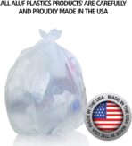 Aluf Plastics High Density Trash Bags, 16 Gallon, 1000 Count, 8 Micron (eq), 24" x 33", Clear, for Bathroom, Office, Industrial, Commercial, Janitorial, Municipal, Recycling - Image 9