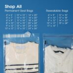 Spartan Industrial - 9” X 12” (200 Count) Self Seal Clear Poly Bags with Suffocation Warning for Packaging, T Shirts - Resealable Glue - Image 8