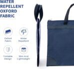 M&G 12x15 in Large Zipper Pouch with Handle, A4 Foldable Lightweight Pocket Waterproof Oxford Document Storage Bag, File Organizer for Office Travel Books Papers Filing Folder – 1 Pack (Blue) - Image 5