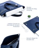 M&G 12x15 in Large Zipper Pouch with Handle, A4 Foldable Lightweight Pocket Waterproof Oxford Document Storage Bag, File Organizer for Office Travel Books Papers Filing Folder – 1 Pack (Blue) - Image 6