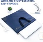 M&G 12x15 in Large Zipper Pouch with Handle, A4 Foldable Lightweight Pocket Waterproof Oxford Document Storage Bag, File Organizer for Office Travel Books Papers Filing Folder – 1 Pack (Blue) - Image 7