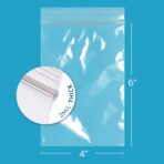 CLEAR PLASTIC RECLOSABLE ZIP BAGS - Bulk GPI Pack Of 100 4" x 6" 2 mil Thick Strong & Durable Poly Baggies With Resealable ZIP Top Lock For Travel, Storage, Packaging & Shipping. - Image 3