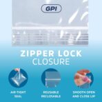CLEAR PLASTIC RECLOSABLE ZIP BAGS - Bulk GPI Pack Of 100 4" x 6" 2 mil Thick Strong & Durable Poly Baggies With Resealable ZIP Top Lock For Travel, Storage, Packaging & Shipping. - Image 7