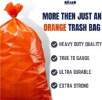 Plasticplace 55-60 gallon Trash Bags │ 1.2 Mil │ Orange Heavy Duty Garbage Can Liners │ 38” x 58” (50 Count) - Image 4