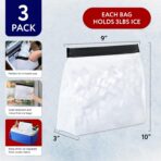 IMPRESA Large Reusable Ice Bag Set - Pack of 3, Clear - Leakproof Zip Closure & Ice Storage for Freezer - Dishwasher Safe & Reusable Freezer Bags for Coolers - 10" x 9" x 3" - Image 5