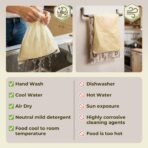 OHIYO Reusable Beeswax Bread Bags for Freezer & Refrigerator, 17"×13" Natural Beeswax-Lined Cotton Storage Bags Airtight Freshness Keeper for Homemade, Bakery Essentials (2 Pack) - Image 7