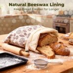 OHIYO Reusable Beeswax Bread Bags for Freezer & Refrigerator, 17"×13" Natural Beeswax-Lined Cotton Storage Bags Airtight Freshness Keeper for Homemade, Bakery Essentials (2 Pack) - Image 8
