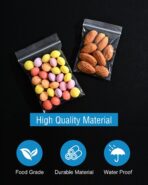 500 PCS Small Plastic Bags, Mini Resealable Bags, 4 Different Sizes Small Jewelry Clear Storage Poly Bag for Packaging, Candy, Pill - Image 4