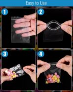 500 PCS Small Plastic Bags, Mini Resealable Bags, 4 Different Sizes Small Jewelry Clear Storage Poly Bag for Packaging, Candy, Pill - Image 6