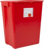 McKesson Prevent Premium Biohazard Sharps Container - Vertical Entry, Rotating Lid - Red and White, 18 gal, 13 in x 17 3/10 in x 24 3/5 in, 1 Count - Image 6