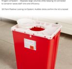 McKesson Prevent Premium Biohazard Sharps Container - Vertical Entry, Rotating Lid - Red and White, 18 gal, 13 in x 17 3/10 in x 24 3/5 in, 1 Count - Image 7
