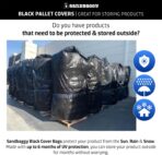 Sandbaggy Black Pallet Covers | Made in USA | Tarp Fits Large Pallets Up to 55" x 55" x 75" | Built w/ 6 Months UV Protection | Heavy Duty 1.5 Mil Thick Plastic (Pack of 4, 1.5 Mil Thick) - Image 4