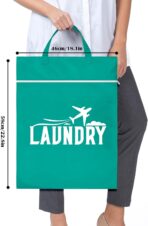 Fiodrimy 2 Pcs Large Travel Laundry Bags - Washable Waterproof Wet Dry Bags for Dirty Clothes, Swimsuits, Workout & Gym Clothes - Pink & Blue - Image 5