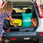 Fiodrimy 2 Pcs Large Travel Laundry Bags - Washable Waterproof Wet Dry Bags for Dirty Clothes, Swimsuits, Workout & Gym Clothes - Pink & Blue - Image 7