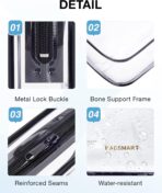 BAGSMART Clear Toiletry Bag, 2 Pack TSA Approved Travel Toiletry Bag Carry on Travel Accessories Bag Airport Airline Quart Size Bags Water Repellent Makeup Cosmetic Bag for Women (Black-2pcs) - Image 5