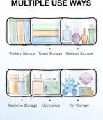 BAGSMART Clear Toiletry Bag, 2 Pack TSA Approved Travel Toiletry Bag Carry on Travel Accessories Bag Airport Airline Quart Size Bags Water Repellent Makeup Cosmetic Bag for Women (Black-2pcs) - Image 6